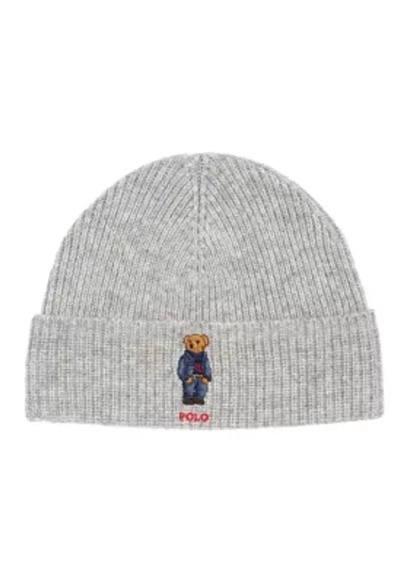 Solid Denim Bear Beanie