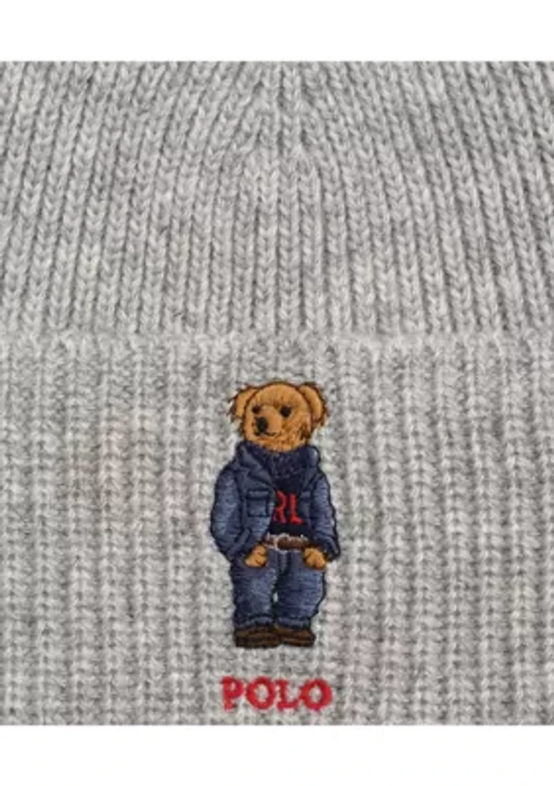 Solid Denim Bear Beanie