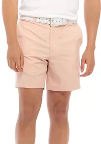 7 Inch Flat Front Heathered Golf Shorts