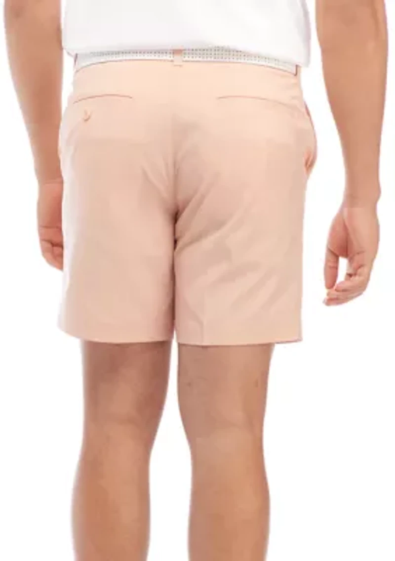 7 Inch Flat Front Heathered Golf Shorts