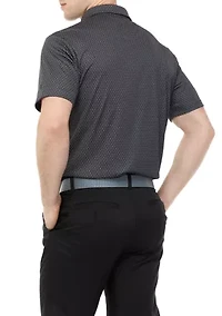 Short Sleeve Micro Print Polo Shirt
