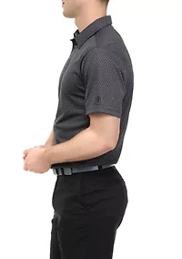 Short Sleeve Micro Print Polo Shirt