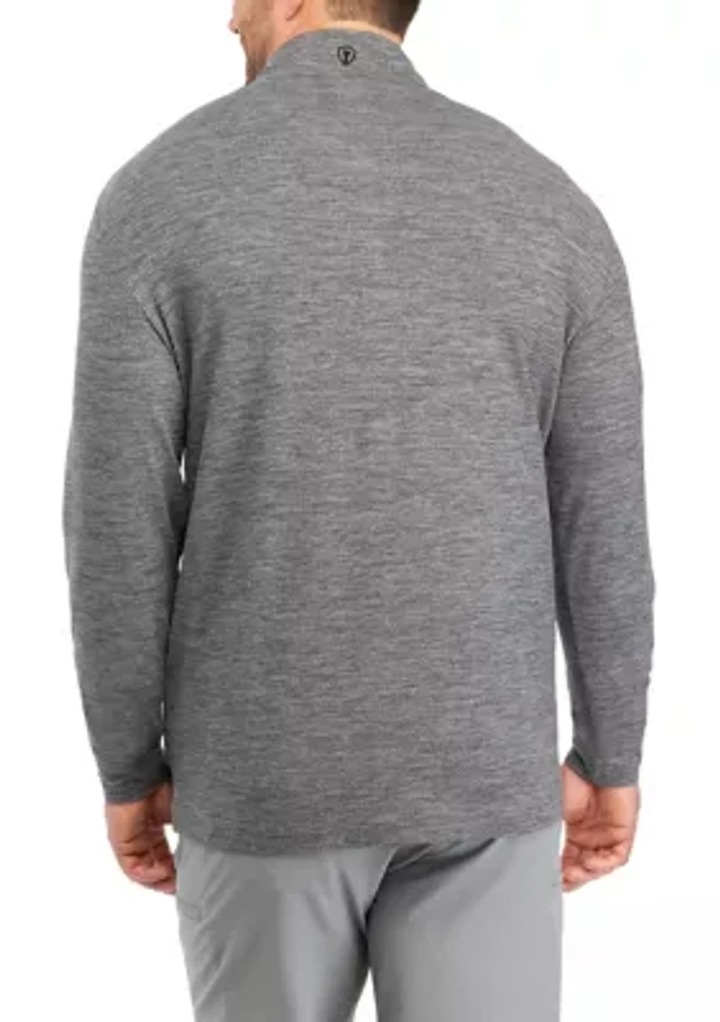 Big & Tall Ombré Stripe Quarter Zip Pullover