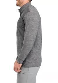 Big & Tall Ombré Stripe Quarter Zip Pullover