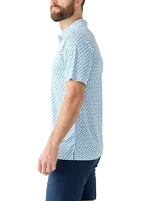 Men's Short Sleeve Seal Printed Polo Shirt