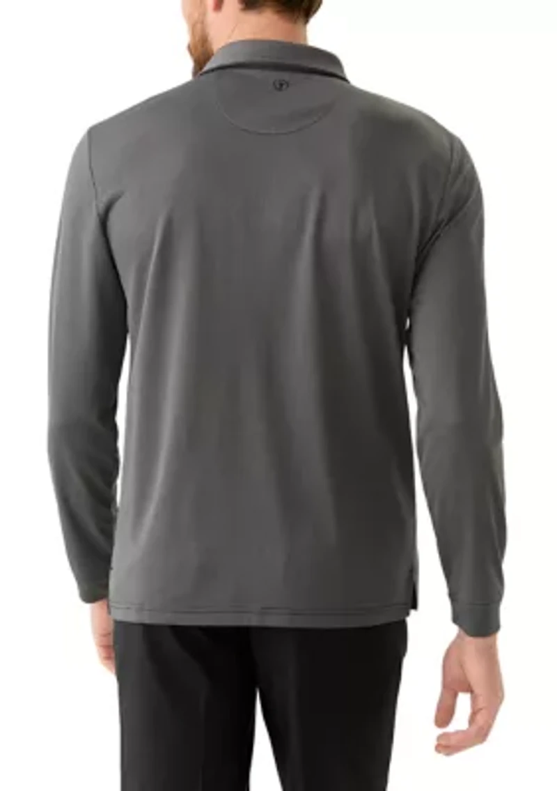 Men's Long Sleeve Jacquard Polo Shirt