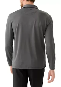 Men's Long Sleeve Jacquard Polo Shirt