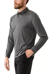 Men's Long Sleeve Jacquard Polo Shirt