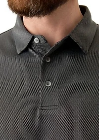 Men's Long Sleeve Jacquard Polo Shirt