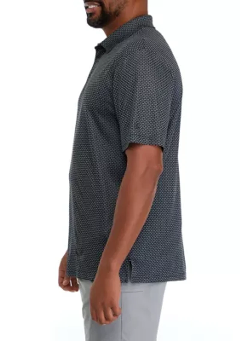 Big & Tall Short Sleeve Jacquard Polo Shirt