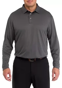 Big & Tall Long Sleeve Jacquard Polo Shirt