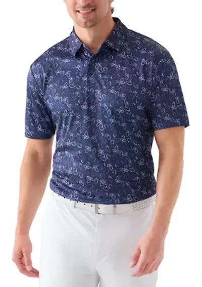 Fall Leaves Printed Polo Shirt
