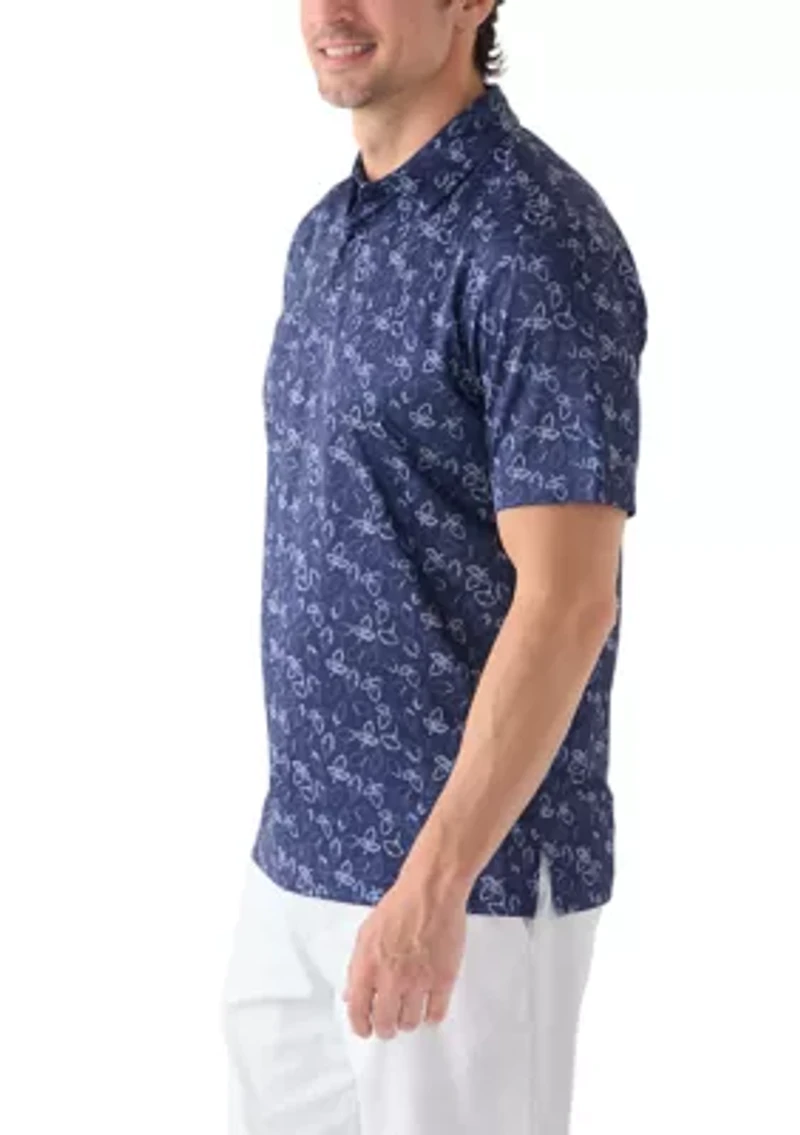 Fall Leaves Printed Polo Shirt