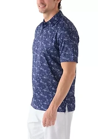 Fall Leaves Printed Polo Shirt