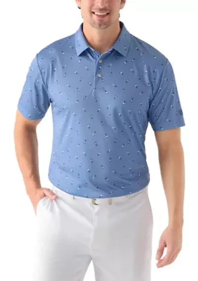 Martini Print Polo Shirt