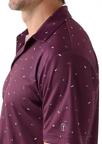 Martini Print Polo Shirt