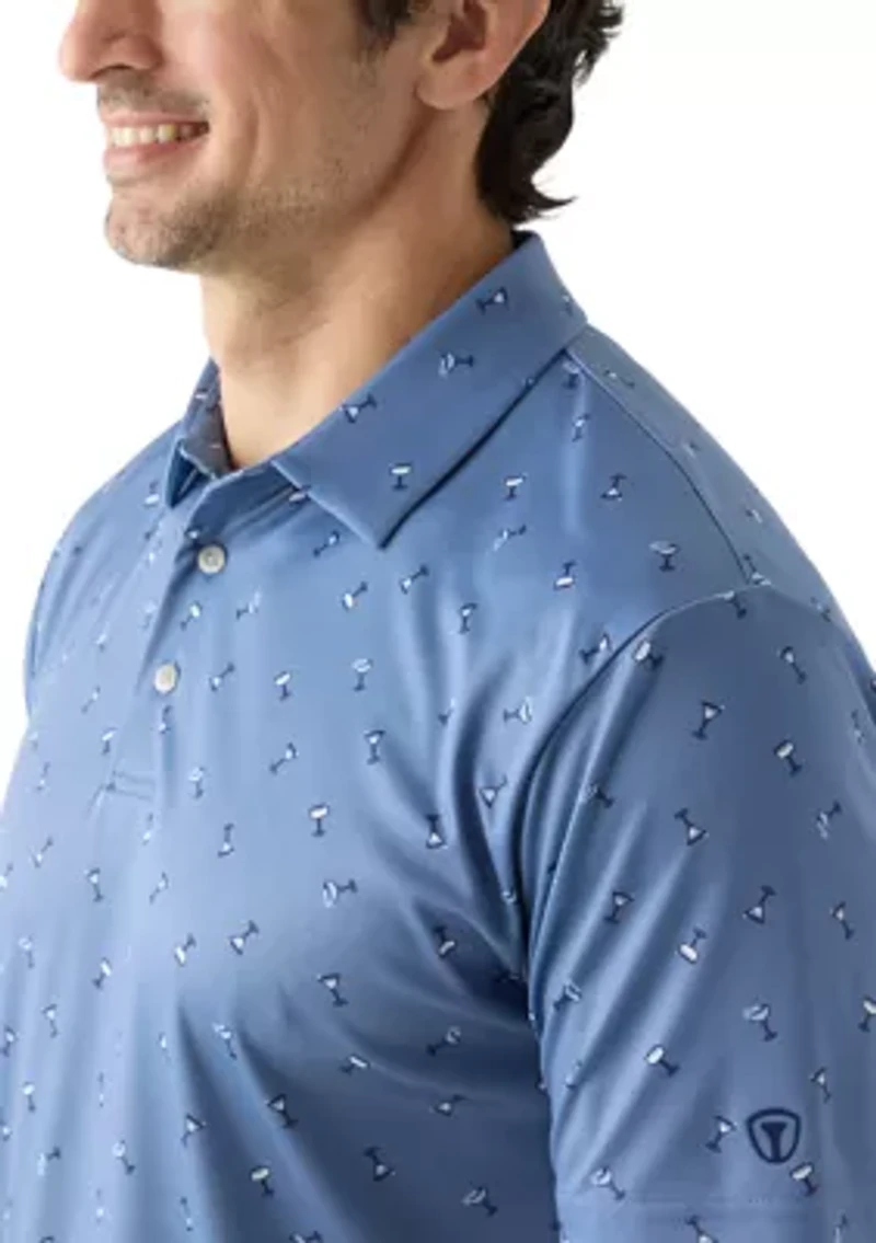 Martini Print Polo Shirt