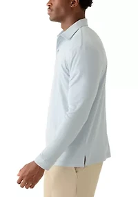 Men's Long Sleeve Houndstooth Polo Shirt