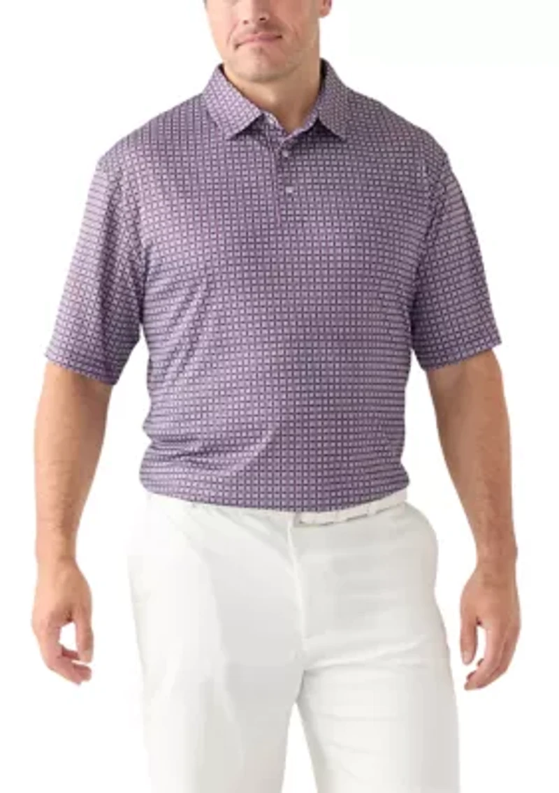 Big & Tall Short Sleeve Geo Print Polo Shirt