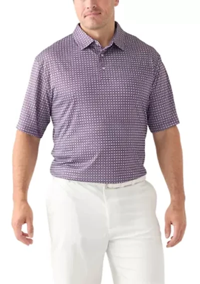 Big & Tall Short Sleeve Geo Print Polo Shirt