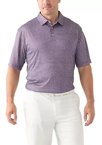 Big & Tall Short Sleeve Geo Print Polo Shirt