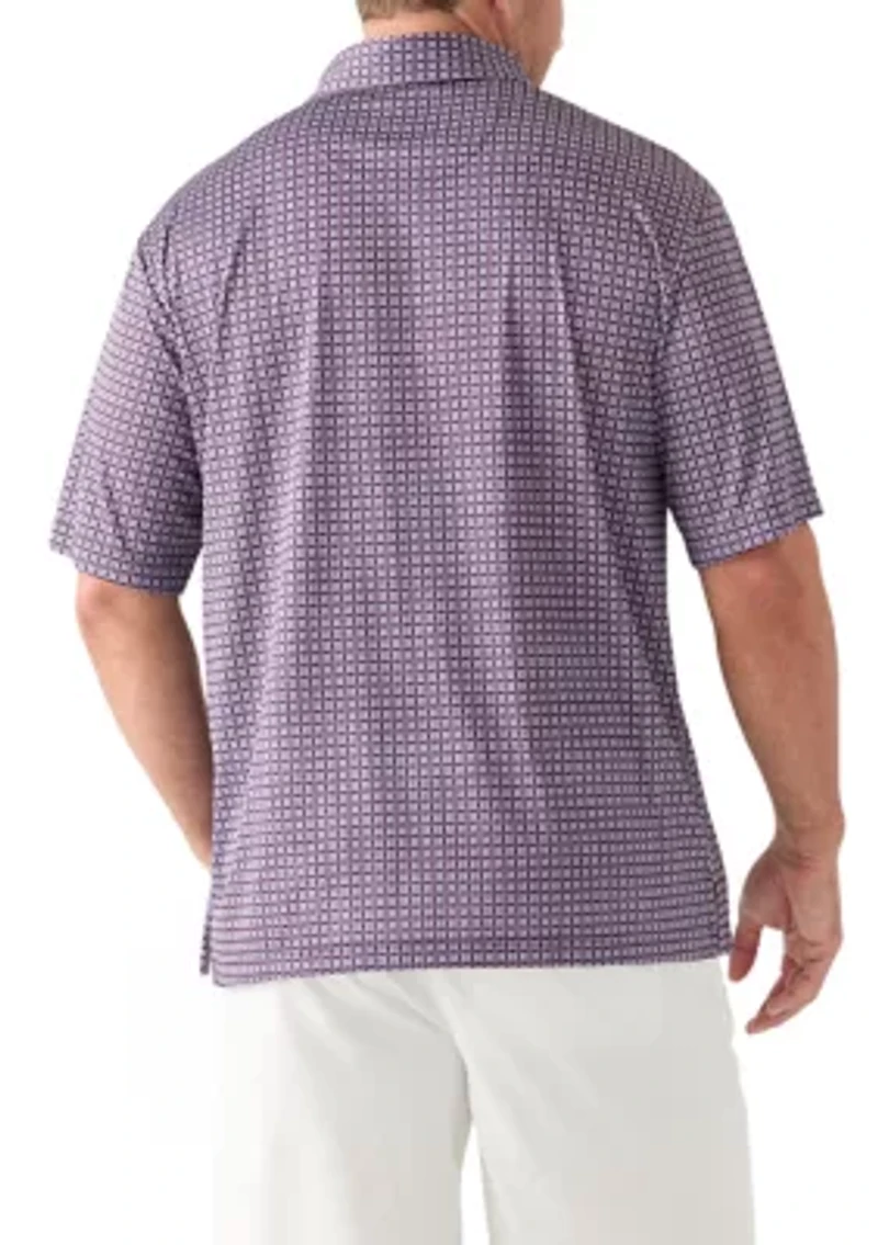 Big & Tall Short Sleeve Geo Print Polo Shirt