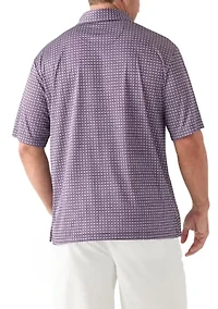 Big & Tall Short Sleeve Geo Print Polo Shirt