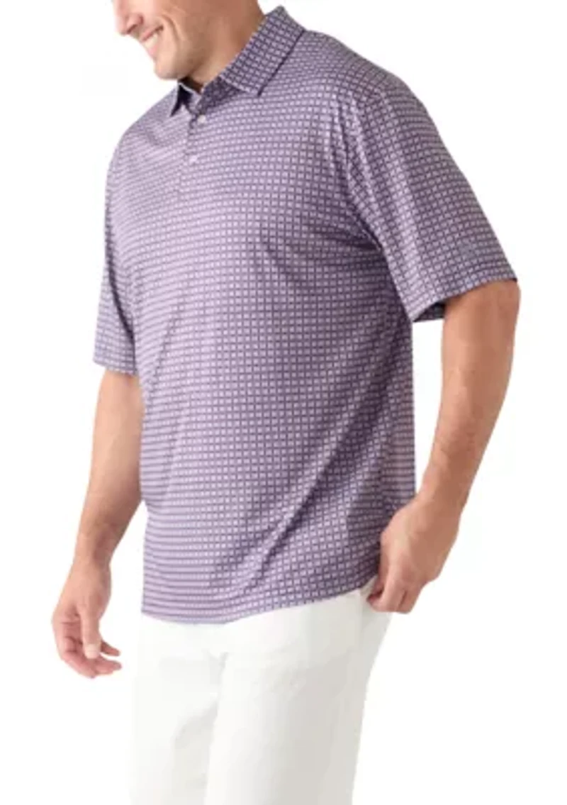 Big & Tall Short Sleeve Geo Print Polo Shirt