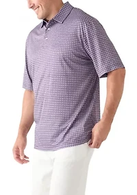 Big & Tall Short Sleeve Geo Print Polo Shirt