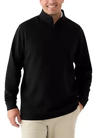 Big & Tall Midweight Argyle Quarter Zip Pullover