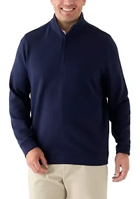 Big & Tall Midweight Argyle Quarter Zip Pullover