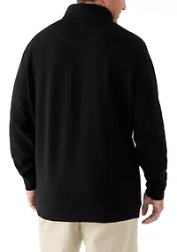 Big & Tall Midweight Argyle Quarter Zip Pullover