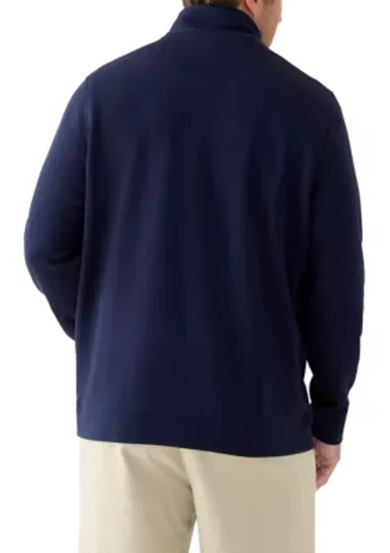 Big & Tall Midweight Argyle Quarter Zip Pullover