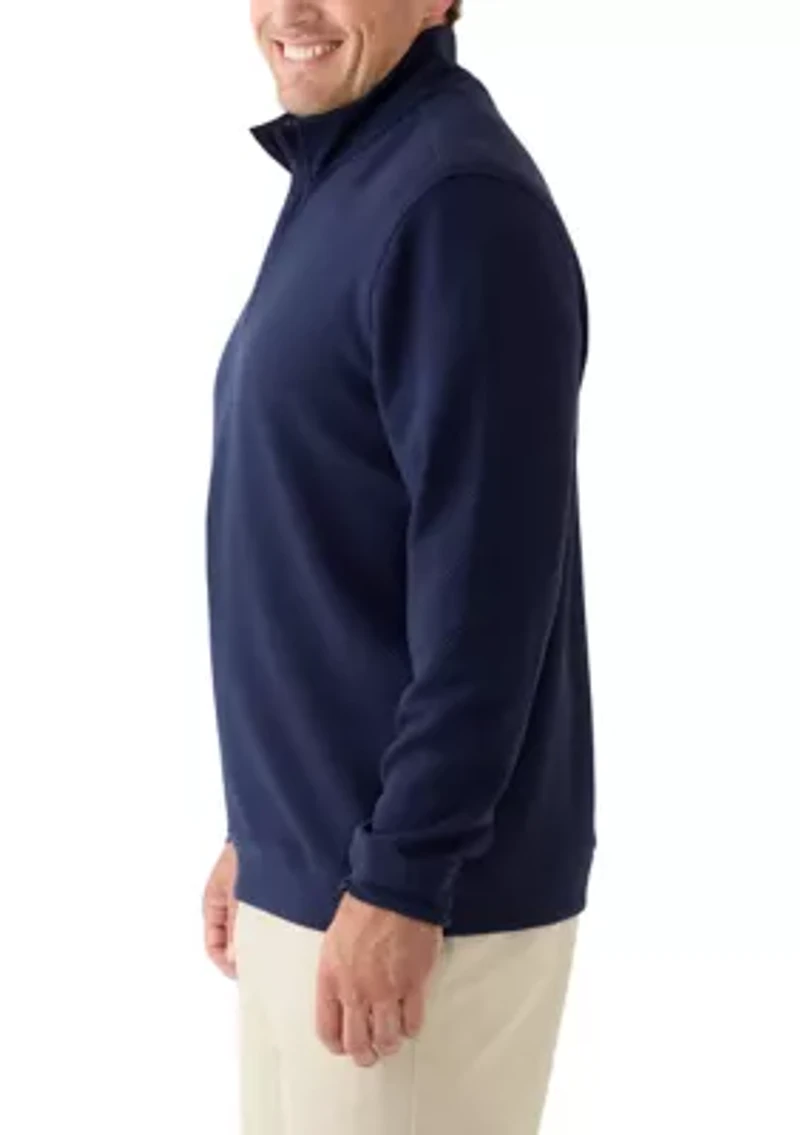 Big & Tall Midweight Argyle Quarter Zip Pullover