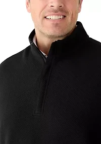 Big & Tall Midweight Argyle Quarter Zip Pullover