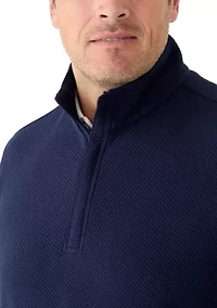 Big & Tall Midweight Argyle Quarter Zip Pullover