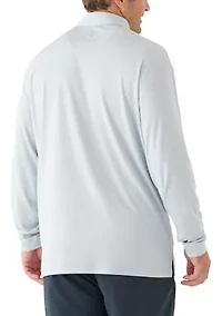 Big & Tall Long Sleeve Houndstooth Polo Shirt