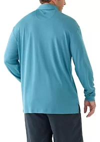 Big & Tall Long Sleeve Houndstooth Polo Shirt