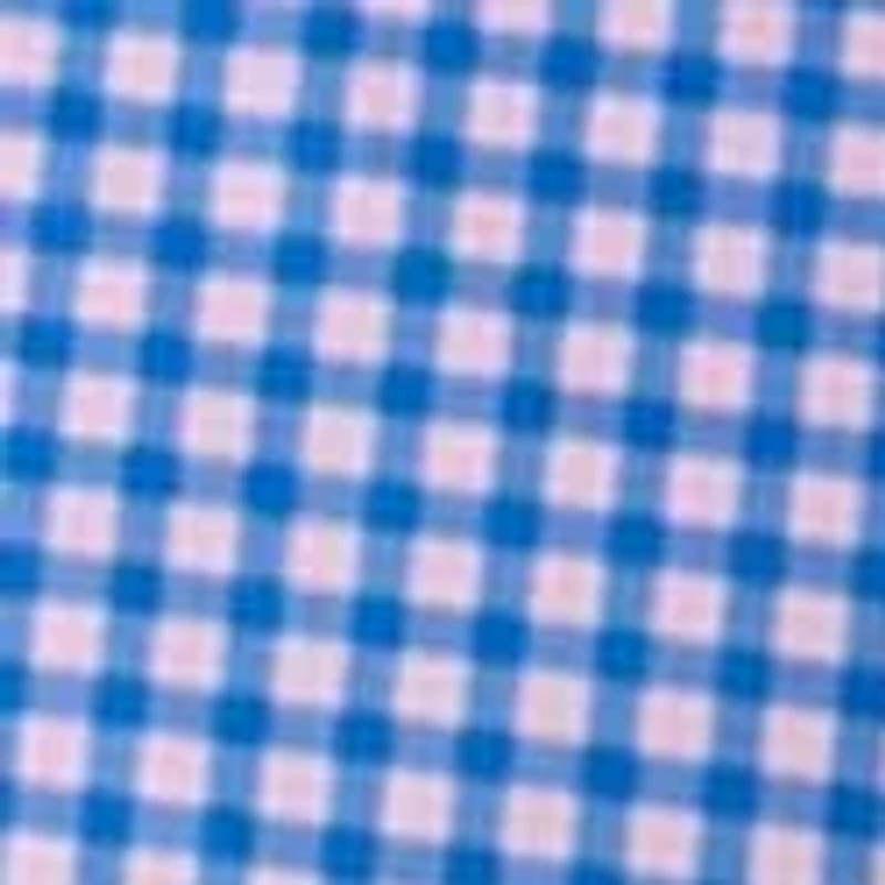 Men's Short Sleeve Gingham Print Polo Shirt