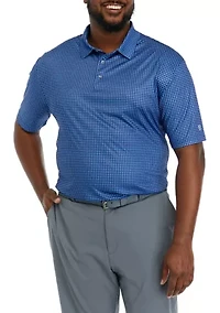 Big & Tall Short Sleeve Gingham Print Polo Shirt