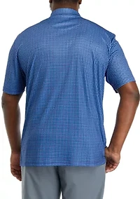 Big & Tall Short Sleeve Gingham Print Polo Shirt