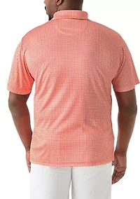 Big & Tall Short Sleeve Gingham Print Polo Shirt