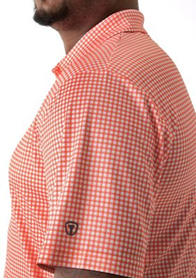 Big & Tall Short Sleeve Gingham Print Polo Shirt