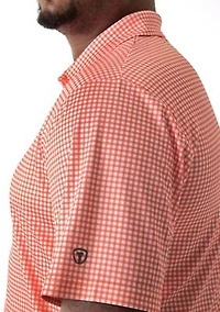 Big & Tall Short Sleeve Gingham Print Polo Shirt