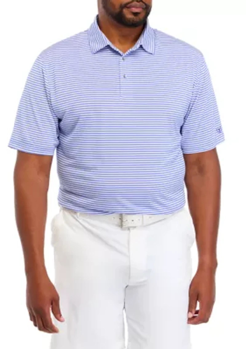Big & Tall Short Sleeve Fashion Feeder Stripe Polo Shirt