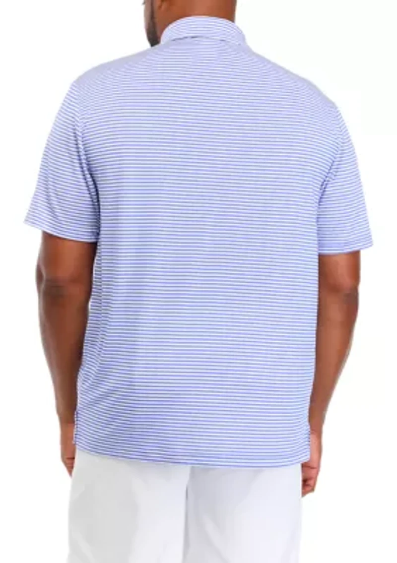 Big & Tall Short Sleeve Fashion Feeder Stripe Polo Shirt