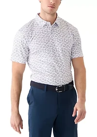 Men's Americana Golf Cart Print Polo Shirt