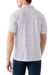 Men's Americana Golf Cart Print Polo Shirt