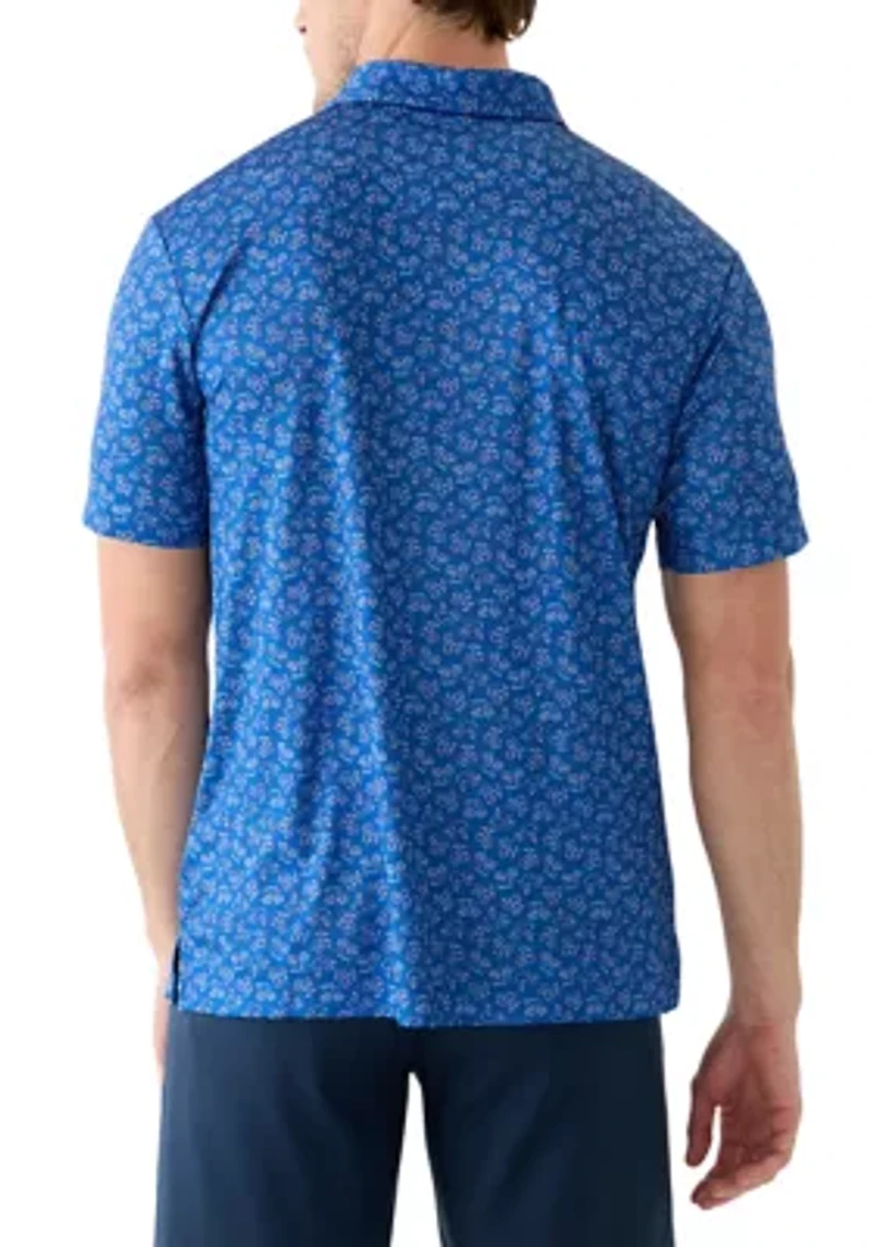 Men's Americana Golf Cart Print Polo Shirt