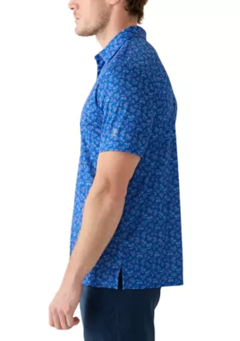 Men's Americana Golf Cart Print Polo Shirt